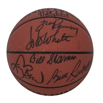 Boston Celtics Greats Signed Basketball With Bill Russell and Larry Bird (Fox LOA)